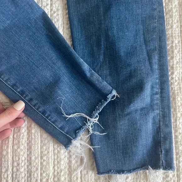 Madewell dark wash 9” mid-rise skinny jeans size 29 raw hem ankles - Picture 6 of 9